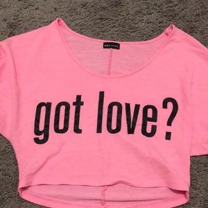 Neon pink crop top